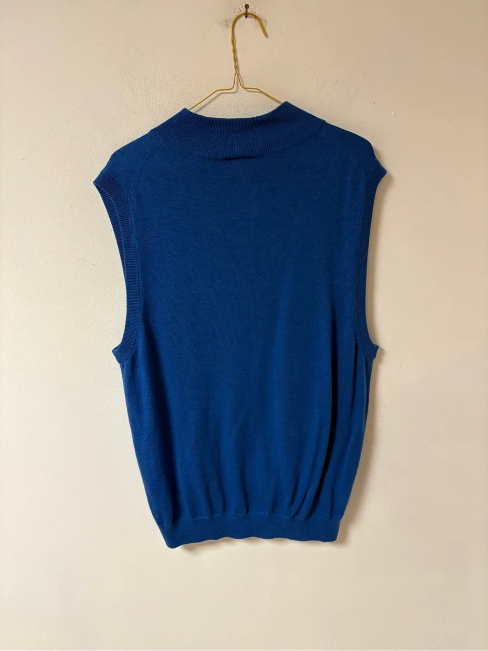 Donald Ross “Golf” Royal Blue Sleeveless Zip-Neck Sweater Vest Large